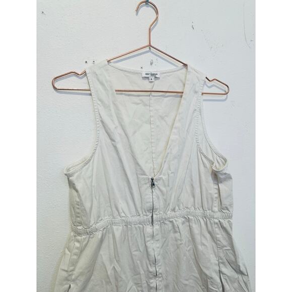 AREA STARS White Cotton Waist Cinching Sleeveless Jean A-Line Dress Size Large - Picture 6 of 14